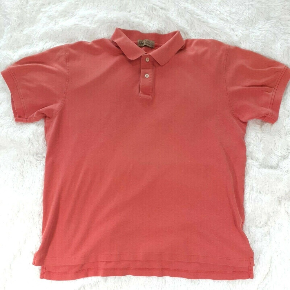Lord & Taylor Polo Shirt‎ Men's XL Orange Coral Casual Classics Short Sleeve